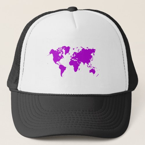 World Map _ Purple Trucker Hat