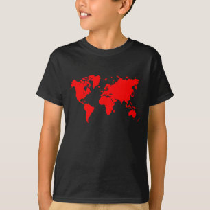 World Map - Red T-Shirt