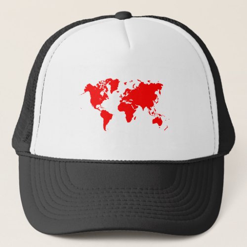 World Map _ Red Trucker Hat