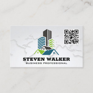 World Map   Residential Commercial Property Business Card