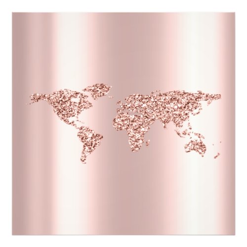 World Map Rose Travel Wedding Honey Moon Event Photo Print