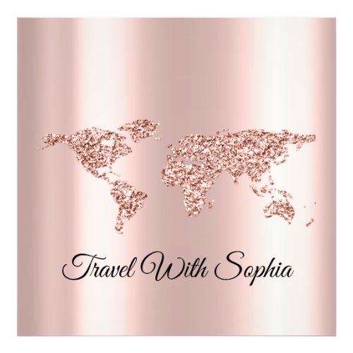 World Map Rose Travel Wedding Travel Logo Photo Print