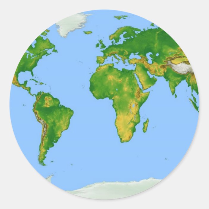 World Map Round Sticker Zazzle Com