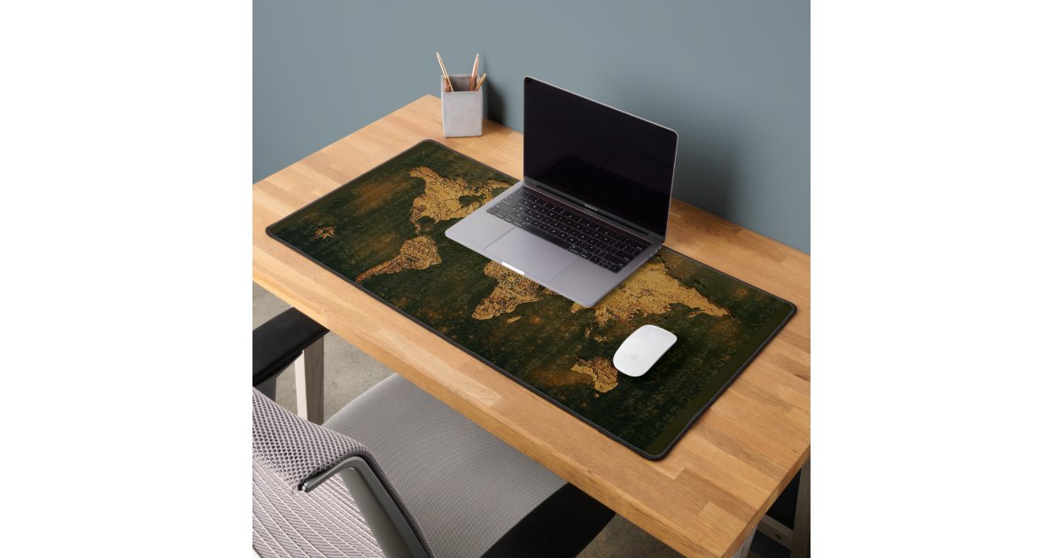 World Map Rustic Desk Mat | Zazzle