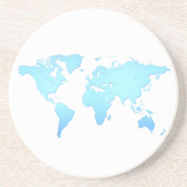 World Map Sandstone Coaster (Front)