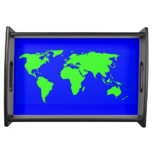 World Map Serving Tray