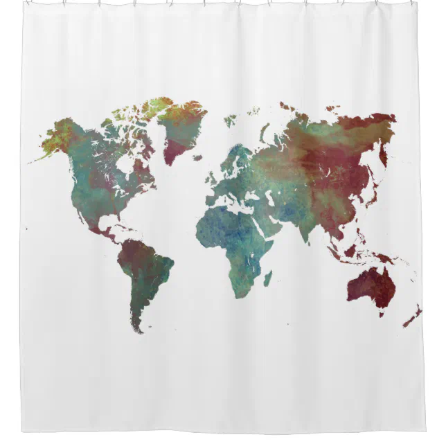 world map shower curtain | Zazzle