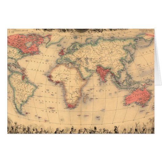 World Map showing British Empire Cards (Front Horizontal)