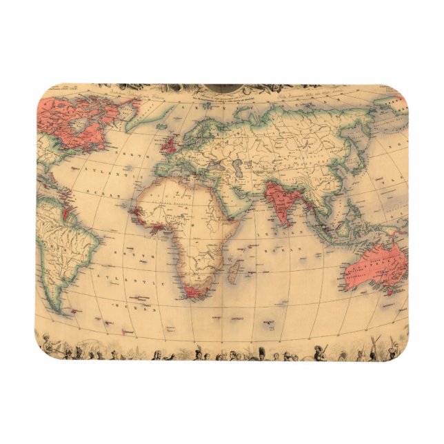 World Map showing British Empire Magnet (Horizontal)