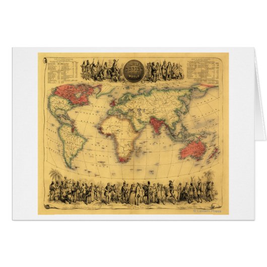 World Map Showing British EmpirePanoramic Map Cards (Front Horizontal)