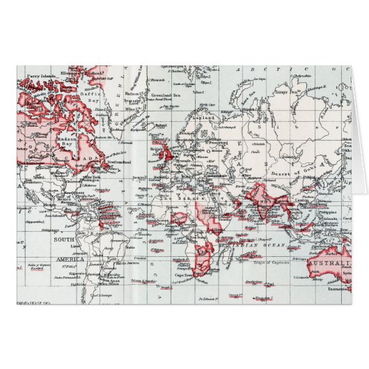 World Map showing British Possessions in 1904 Cards (Front Horizontal)