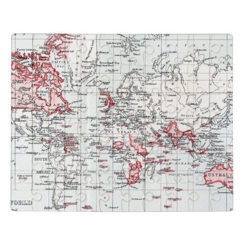 World Map showing British Possessions in 1904 Jigsaw Puzzle