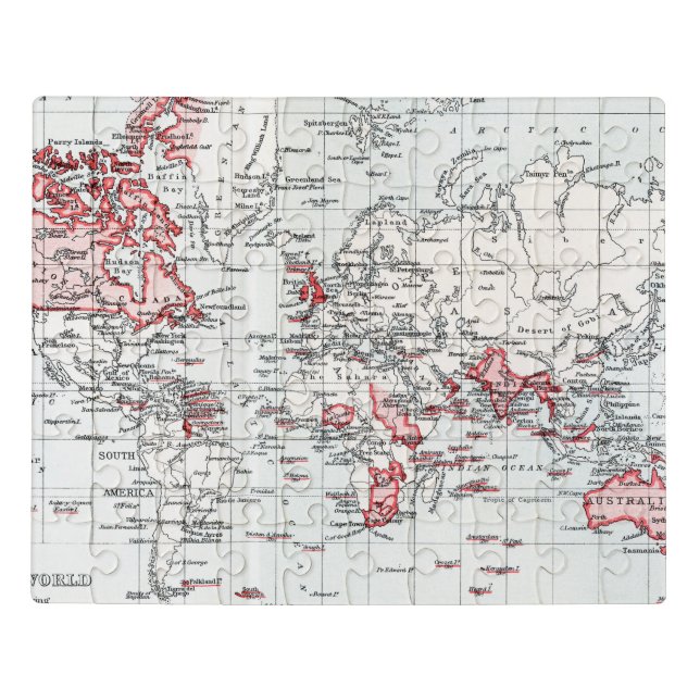 World Map showing British Possessions in 1904 Jigsaw Puzzle (Puzzle Horizontal)