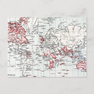 World Map showing British Possessions in 1904 Postcard