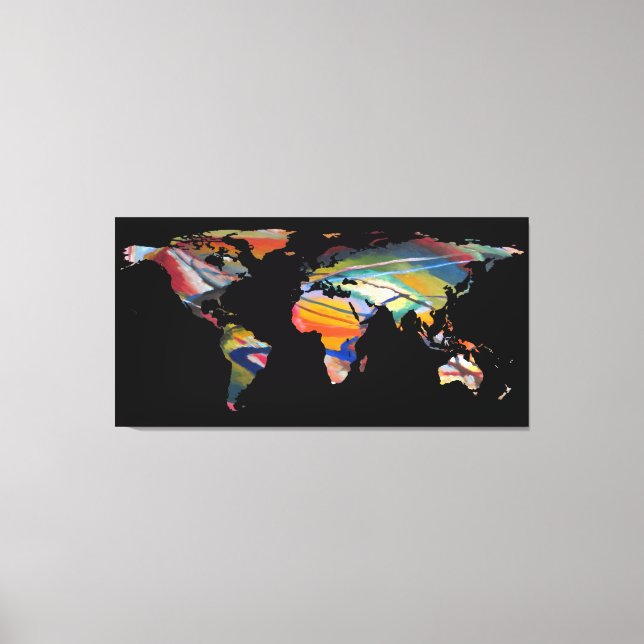World Map Silhouette - An Abstract World Canvas Print (Front)