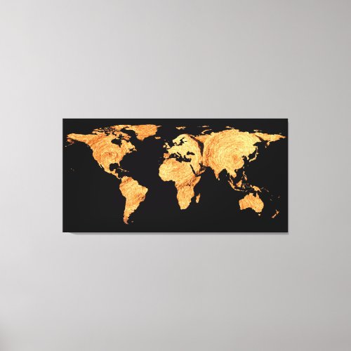 World Map Silhouette _ Bales of Hay Canvas Print