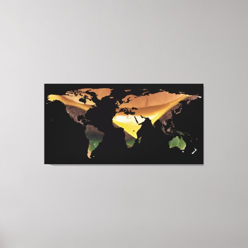 World Map Silhouette _ Cheeseburger Canvas Print