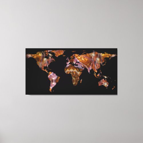 World Map Silhouette _ Eel Photographic Mandala Canvas Print