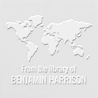 World Map Silhouette “From the Library of” Name