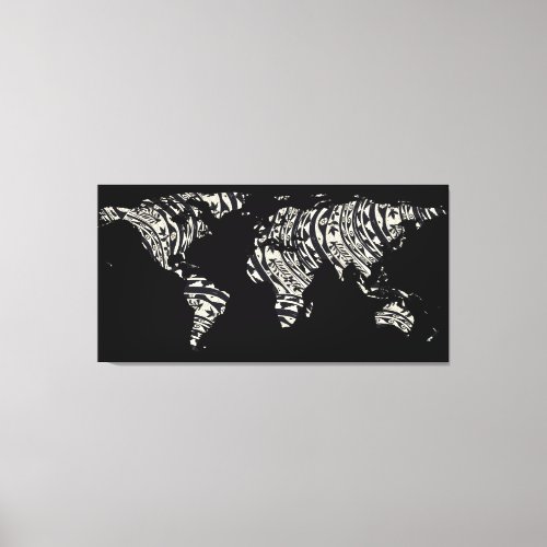 World Map Silhouette _ Patterned Mandala 04 Canvas Print