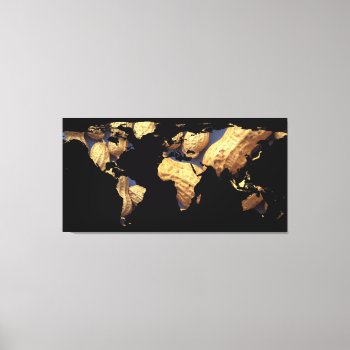 World Map Silhouette - Peanuts Canvas Print by Alleycatshirts at Zazzle
