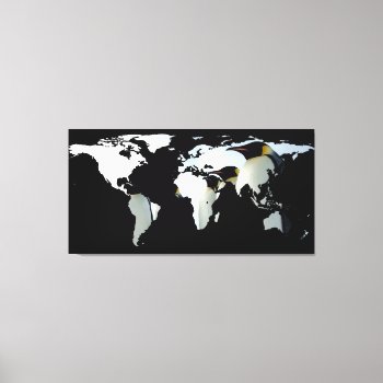 World Map Silhouette - Penguins Canvas Print by Alleycatshirts at Zazzle