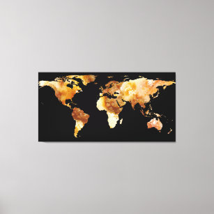 World Map Silhouette - Sausage Pizza Canvas Print