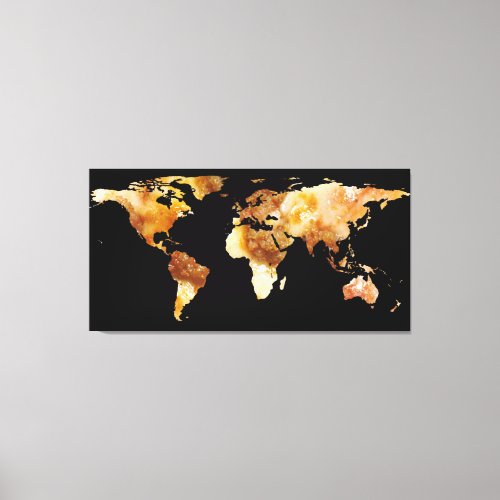 World Map Silhouette _ Sausage Pizza Canvas Print