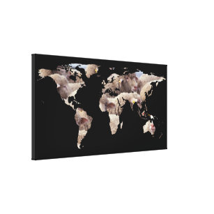 World Map Silhouette - Sheep Herd Canvas Print