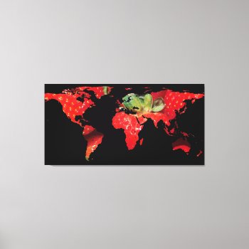World Map Silhouette - Strawberries Canvas Print by Alleycatshirts at Zazzle