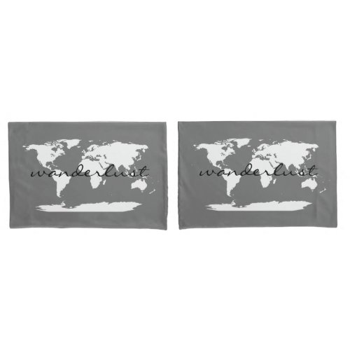 World Map Special Coordinates Pillowcase