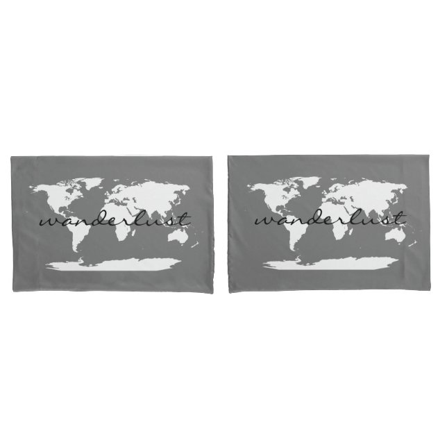 World Map Special Coordinates Pillowcase (Front-Set)
