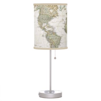 World Map Table Lamp by OS_Designs at Zazzle