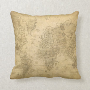World Map Throw Pillow