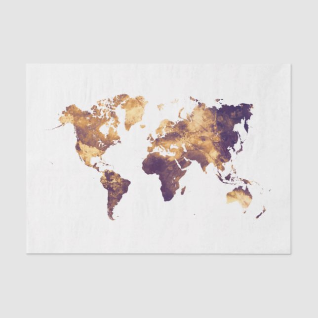 world map tissue paper (Front)