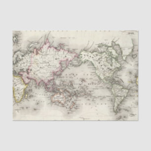 World Map Tissue Paper