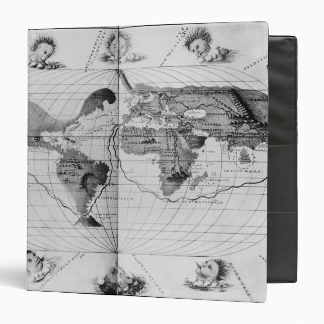World map tracing Magellan's world voyage Binder (Front/Inside)