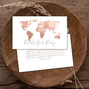 World Map Travel Adventure Books For Baby Shower  Enclosure Card