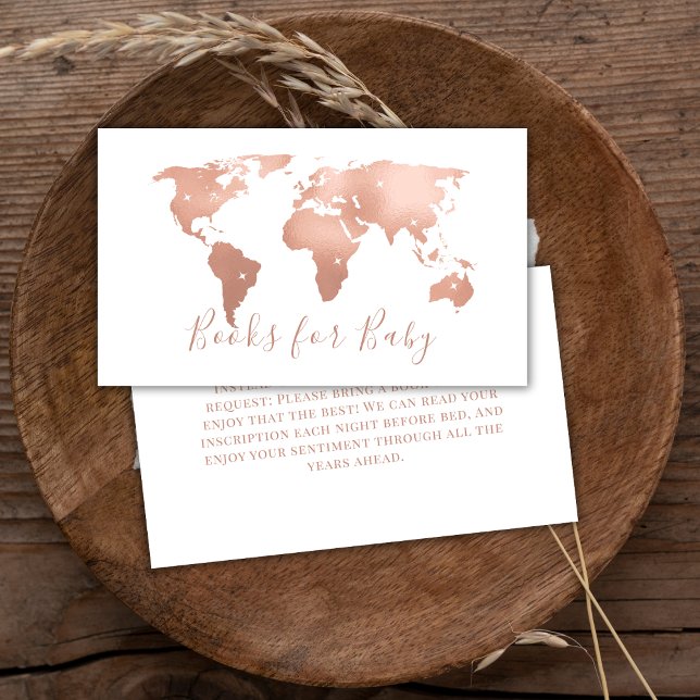 World Map Travel Adventure Books For Baby Shower  Enclosure Card (World Map Travel Adventure Books For Baby Shower Enclosure Card)