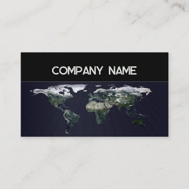 World Map Travel Agency Business Card (Front)