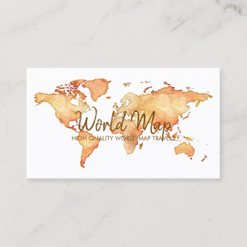 World Map Travel International Trip Agent Business Card