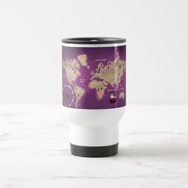 World Map Travel Mug (Center)