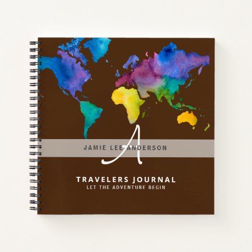 World Map Travel Retirement Bucket List Gift Dad   Notebook