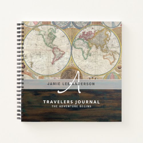 World Map Travel Retirement Bucket List Gift Dad   Notebook