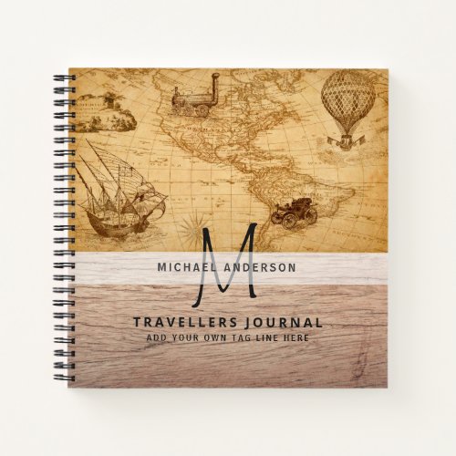 World Map Travel Retirement Bucket List Gift Dad   Notebook