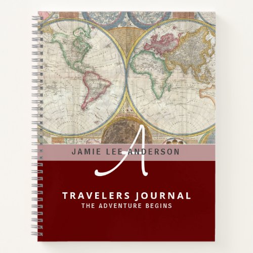 World Map Travel Retirement Bucket List Gift Dad   Notebook