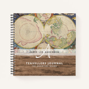 World Map Travel Retirement Bucket List Gift Dad Notebook