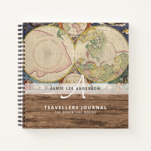 World Map Travel Retirement Bucket List Gift Dad   Notebook