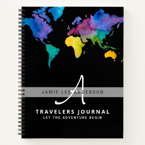 World Map Travel Retirement Bucket List Gift Dad   Notebook