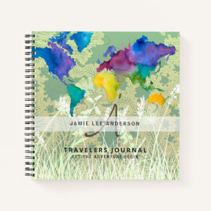 World Map Travel Retirement Bucket List Gift Dad Notebook